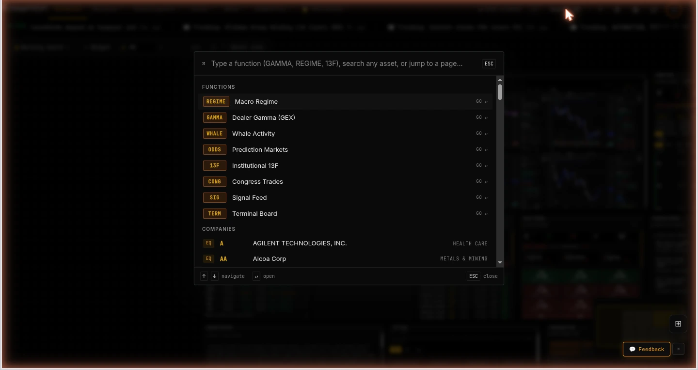 The Kresmion command bar opened with Cmd+K
