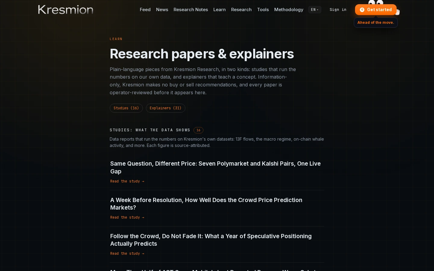 The Kresmion Learn library index